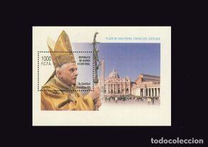 Timbres: G. ECUATORIAL. 370 HOJA BLOQUE BENEDICTO XVI